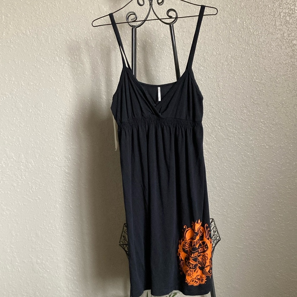 EUC! OSU Cowboys Black Dress with Orange Graphic w/ orange rhinestones